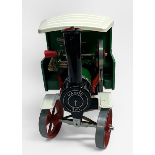 490 - A Mamod SW1 Steam Wagon, green and white body, housed in the original labelled card box with a quant... 