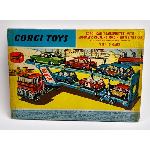 498 - A Corgi Toys Gift Set 48, Car Transporter with 6 Cars die-cast scale model set, housed in original b... 