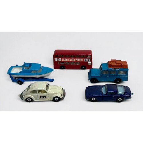 509 - Five various boxed Matchbox die-cast scale model vehicles, comprising, Boat and Trailer, no. 9, Safa... 