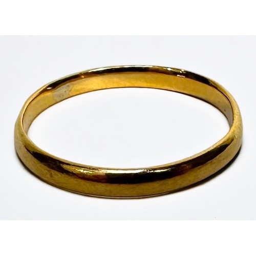 129 - A 22ct gold wedding band, gross weight approximately 1.9g