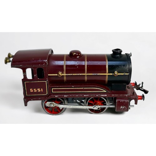 551 - A boxed ‘O’ gauge Meccano Hornby Series LMS 0-4-0 No. O Locomotive, 5551, housed in original box