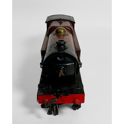 562 - An unboxed Meccano Hornby ‘O’ gauge, clockwork, LMS, 4-4-2, locomotive, no. 2180, black and burgundy... 