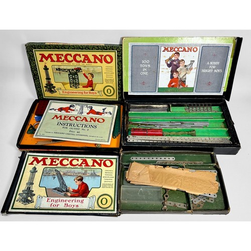 559 - Six various boxed Meccano Engineering for Boys outfit kits, comprising, set no. 0 variations, set no... 