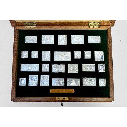 62 - The Stamps of Royalty - A set of twenty-five sterling silver ingots modelled as stamps, by Hallmarke... 