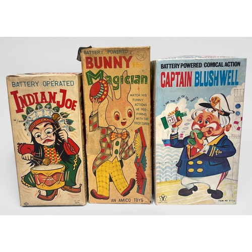 573 - Three vintage boxed Japanese tin-plate battery operated moving toys, comprising an Alps Shoji Ltd ‘I... 