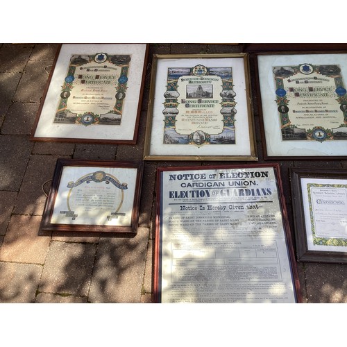 315 - Nineteen framed certificates with Oddfellows, Ancient Order of Forester and other interest. All pict... 