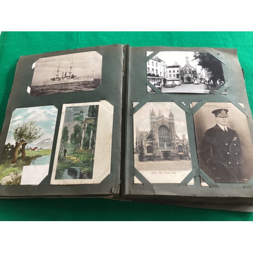 253 - A postcard album containing around 294 postcards, and all 12 editions of Picture Postcard magazine, ... 