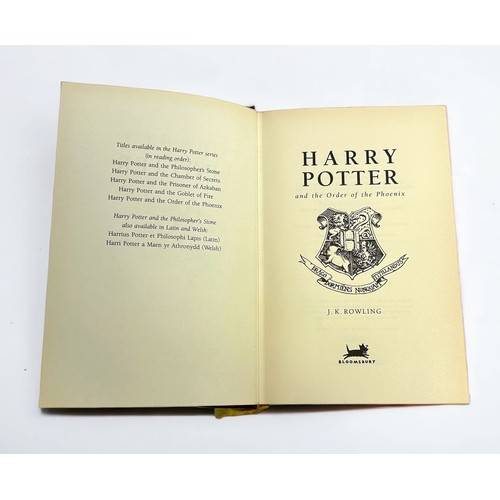 296 - J.K. Rowling, two First Edition volumes, ‘Harry Potter and the Order of the Phoenix’, with gilt sign... 