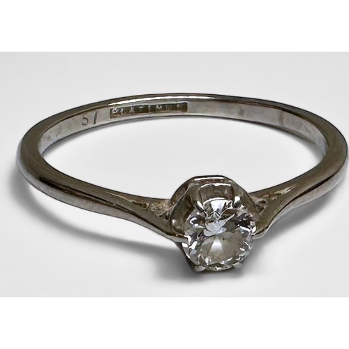 167 - A platinum solitaire diamond ring, claw set with a round brilliant cut diamond, estimated diamond we... 