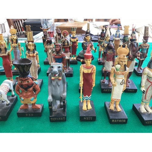 438 - Thirty-five ancient Egypt divinities figurines made in resin all of which appear to be in good condi... 