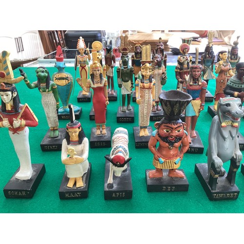 438 - Thirty-five ancient Egypt divinities figurines made in resin all of which appear to be in good condi... 