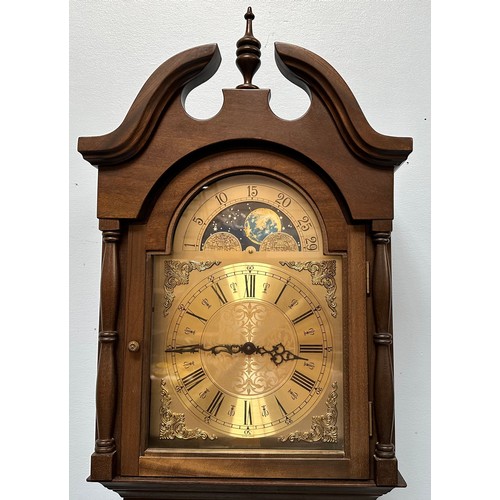 279 - Two various 20th century longcase clocks, each with moonphase and chiming movements, pendelum and th... 