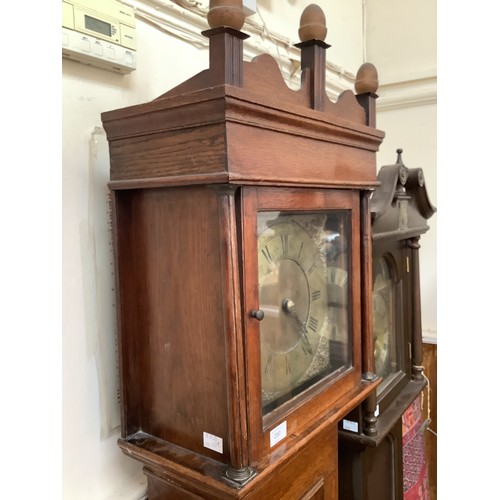 280 - A early 18th century 30-hour Longcase clock, with brass dial, chapter ring and pierced spandrels, oa... 