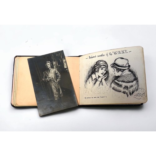 406 - A WW1 period autograph/sketch book of HMS Furious/ RAF/ RNAS interest, (The first RN ship converted ... 