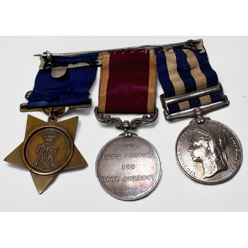 412 - British Army Trio, Queen Victoria Egypt Medal with ‘Tel’El-Kebir’ clasp, and Long Service Good Condu... 