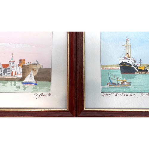 356 - C.L. Roberts. Three Portsmouth Harbour studies, signed, watercolour on paper, together with nine var... 