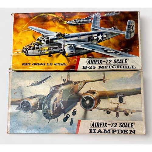 254 - A collection of twelve boxed Airfix-72 plastic Military Aircraft Kits, 1/72 scale, which also includ... 