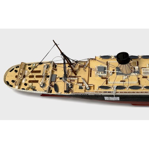 479 - Three various model ships, comprising a made-up 1/50 scale hardwood and balsa model of a Fishing Boa... 