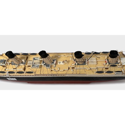 479 - Three various model ships, comprising a made-up 1/50 scale hardwood and balsa model of a Fishing Boa... 