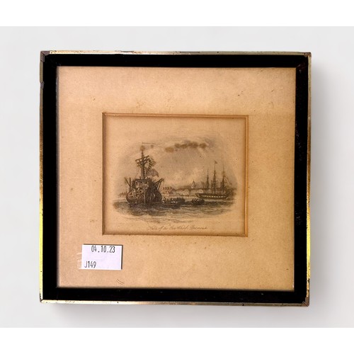 373 - Twenty-two various framed prints, mostly marine subjects and local topography, including some 18th c... 