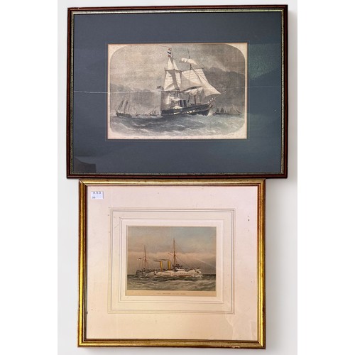 373 - Twenty-two various framed prints, mostly marine subjects and local topography, including some 18th c... 