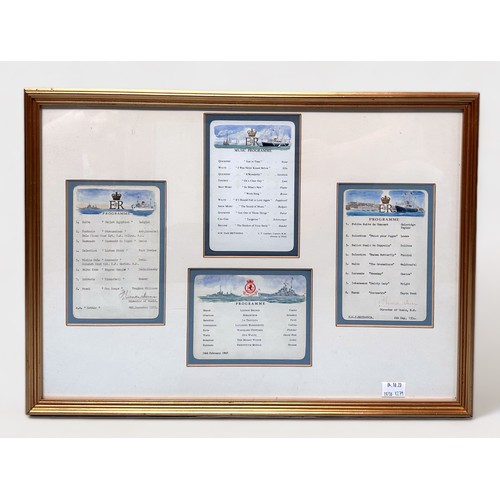 491 - Colin M. Baxter (b. 1963), a framed montage relating to HM Yacht Britannia, HMS Vanguard and SS Goth... 