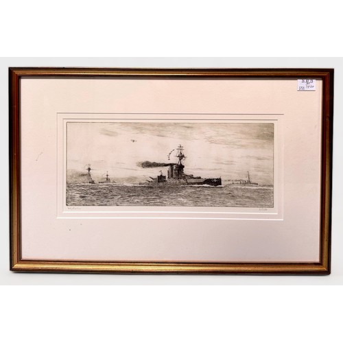 377 - After William L. Wyllie RA (1851-1931), four various WW1 Royal Naval scenes including Bombardment at... 