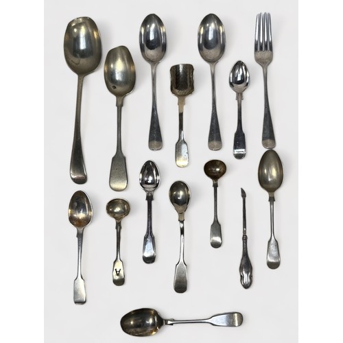 36 - A small collection of assorted silver and silver-plated spoons and forks, gross weight of silver ite... 