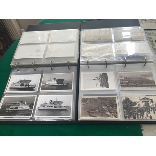 139 - Two albums of mainly postcard interest with approximately 276 images of Portsmouth naval related car... 