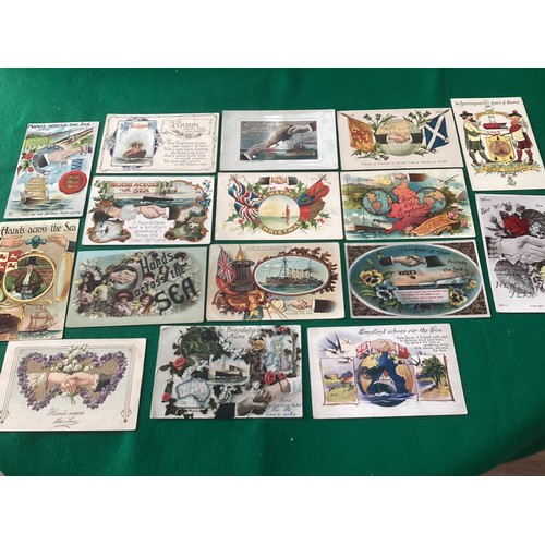 140 - More than 750 golden age standard-size greetings and Hands Across the Sea cards (see photos) and a b... 