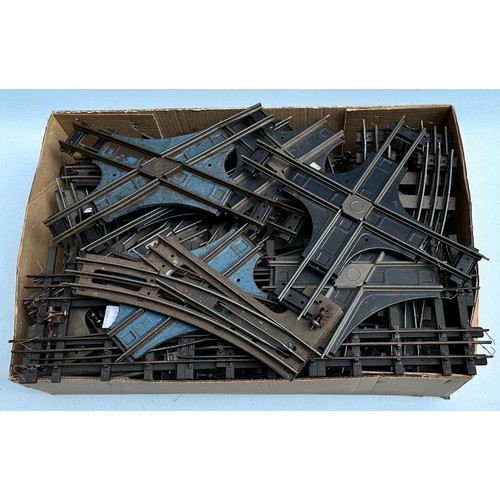 231 - A very large collection of loose, mainly Hornby, ‘O’ gauge tin-plate rail track comprising, turntabl... 