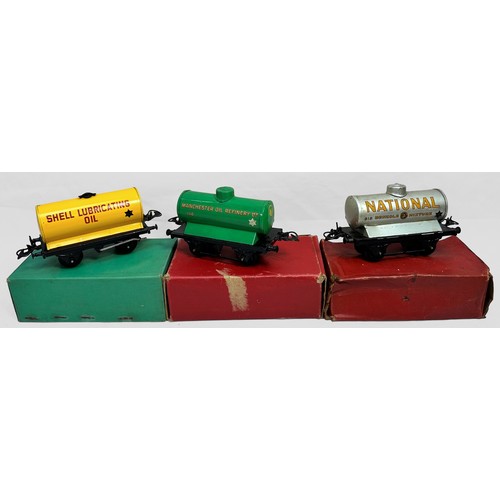 232 - A collection of assorted Meccano Hornby ‘O’ gauge oil tankers, 12 loose and 1 boxed, including a No.... 