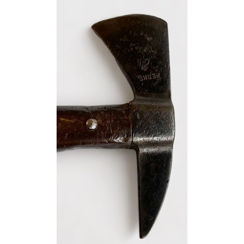 507 - A British WW2 ARP/Fireman's Axe, with iron head stamped Elwell 1942 over Crown and GR monogram, beec... 