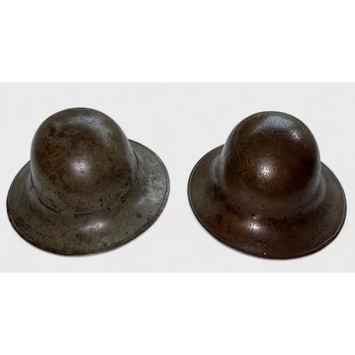 503 - Three WW2 Zuckerman Civilian Protection Helmets produced by the Pressed Steel Company (PSC Triangle ... 