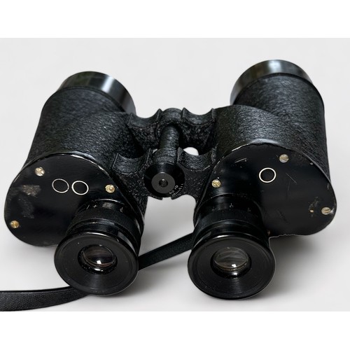 509 - A pair of No.3 MkII WW1 x6 binoculars by Kershaw, with brass coating, scratched Admiralty broad arro... 