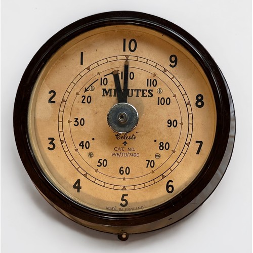 588 - An unusual WW2 War Department wall clock, (decimal/count down clock?), the cream dial with 10 hour A... 