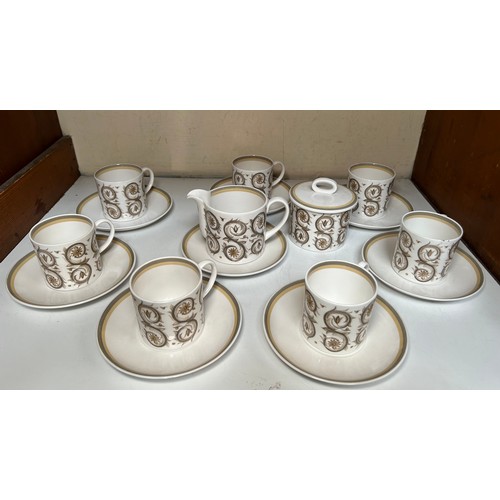 26A - A Susie Cooper ‘Venetia’ pattern part coffee service, comprising, seven coffee cans, eight saucers, ... 