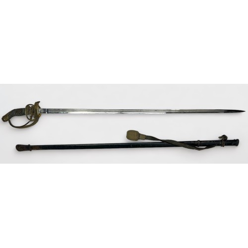 594 - An Imperial Prussian Infantry Officer's M1889 Pattern Sword, 84cm polished blade with double fuller,... 