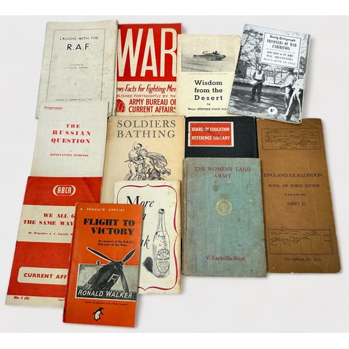 171 - A collection of assorted ephemera, books and leaflets of military interest, comprising, WWII aircraf... 