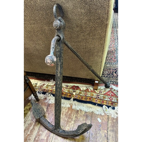 600 - An Admiralty Pattern Iron Ships Anchor, 95cm high