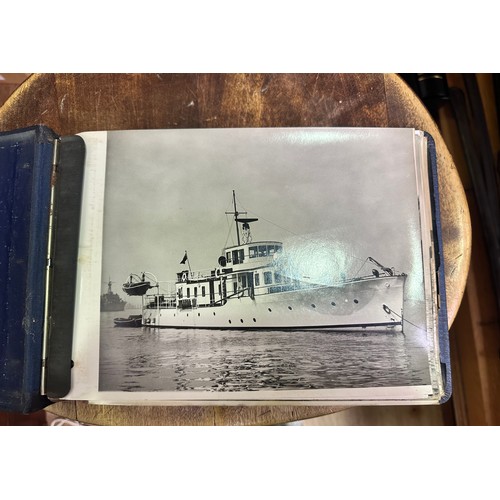 458 - An extensive collection of monochrome photographs with handwriting to verso, depicting various ships... 