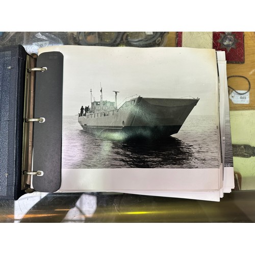 458 - An extensive collection of monochrome photographs with handwriting to verso, depicting various ships... 