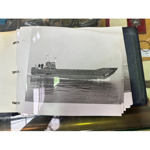 458 - An extensive collection of monochrome photographs with handwriting to verso, depicting various ships... 