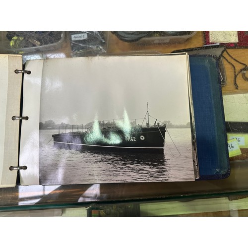 458 - An extensive collection of monochrome photographs with handwriting to verso, depicting various ships... 