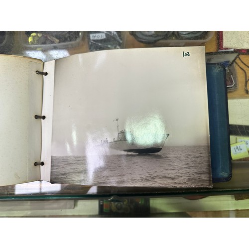 458 - An extensive collection of monochrome photographs with handwriting to verso, depicting various ships... 