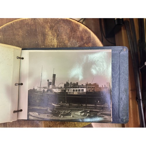 458 - An extensive collection of monochrome photographs with handwriting to verso, depicting various ships... 