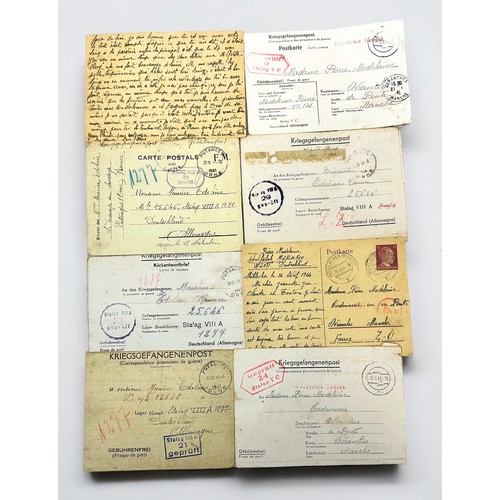 421 - Five WW2 French POW letters, each with Kriegsgefangenenpost envelopes with various official stamps