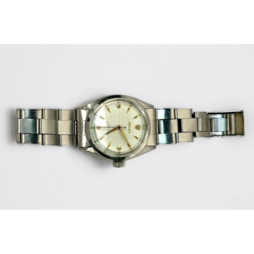 107 - A vintage stainless steel Rolex Oyster, model 6480, C.1955, possibly earlier, the white waffle ‘Expl... 