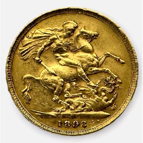 315 - A Queen Victoria 1898 22ct gold full Sovereign, gross weight approximately 8g