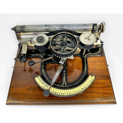 562 - A rare wheel indexing typewriter, invented by Carl Sjoberg of Brooklyn, New York, made by the Garvin... 